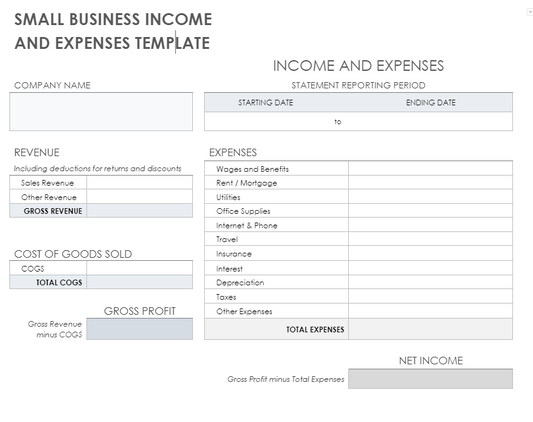 Business Income And Expenses Statement